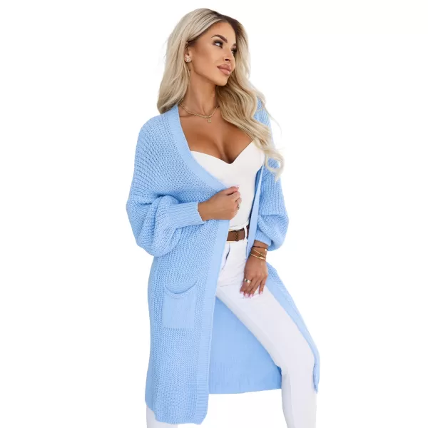  Cardigan de damă NUMOCO 627-3 ALBASTRU DESCHIS 