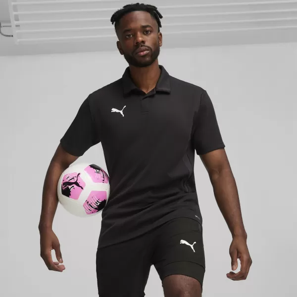  Tricou pentru bărbați cu guler PUMA TEAMGOAL POLO 658771-03 PUMA NEGRU/ALB/GRI ÎNCHIS 
