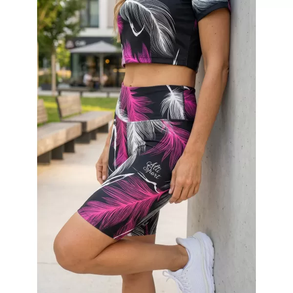  Jambiere premium pentru genunchi pentru femei (marimi noi) ALTISPORT VOJ/ALW001LEG06 NEGRU/ROZ 