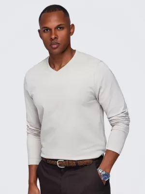 Tricou pentru bărbați OMBRE OM-LSBL-0143 BEJ DESCHIS