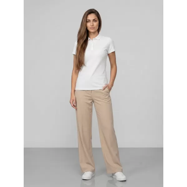  Tricou de damă cu guler 4F WMM00TPTSF0768 ALB 