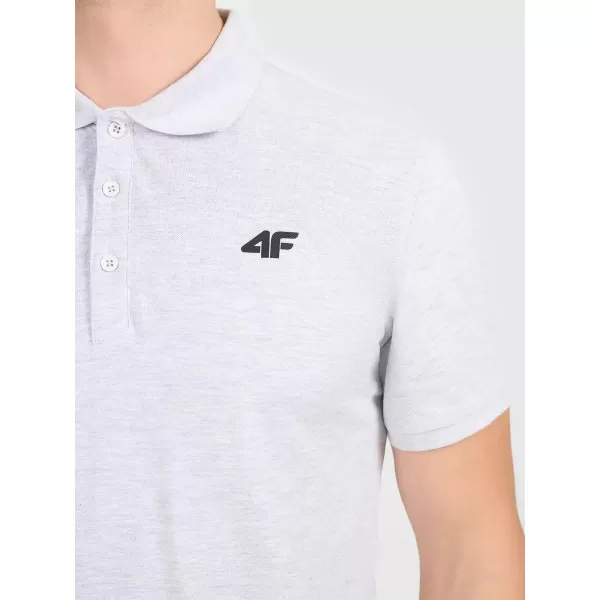  Tricou pentru bărbați cu guler 4F WMM00TPTSM0771 MELANGE GRI DESCHIS RECE 