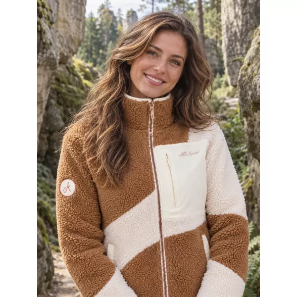 Hanorac de damă din fleece ALTISPORT IVONA BEJ 