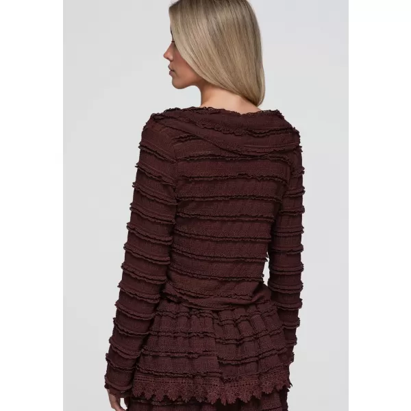  Bluza de dama OMBRE OW-TS-E0067 MARO ÎNCHIS 