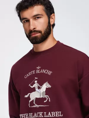 Hanorac pentru bărbați OMBRE OM-SSNZ-0267 BURGUNDIA