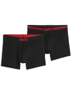 Boxeri pentru bărbați PUMA MEN EVERYDAY PLACED LOGO BOXER 2P 93847618 COMBO ROȘU