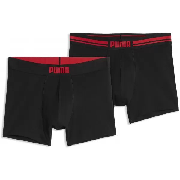  Boxeri pentru bărbați PUMA MEN EVERYDAY PLACED LOGO BOXER 2P 93847618 COMBO ROȘU 