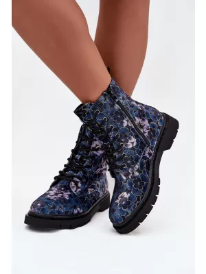 Botine de dama ARTIKER 57C1052 FLORI ALBASTE
