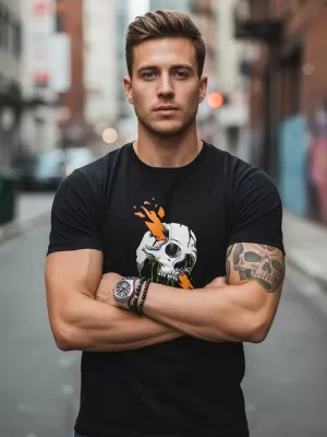 Tricou pentru bărbați DSTREET NX084R NEGRU