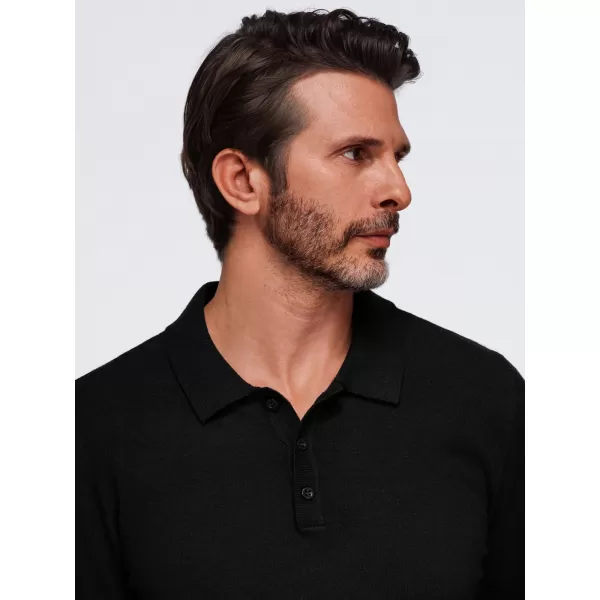  Tricou pentru bărbați cu guler OMBRE OM-POLS-0151 NEGRU 