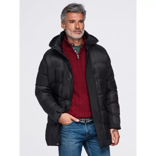  Geaca de iarna pentru barbati OMBRE OM-JALJ-0263 NEGRU 
