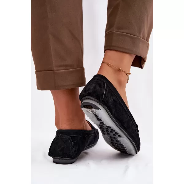  Mocasini de dama S.BARSKI LR61-7029 NEGRU 