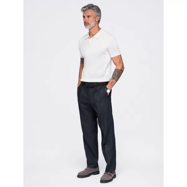  Tricou polo pentru bărbați OMBRE OM-POSS-0180 APROAPE ALB 