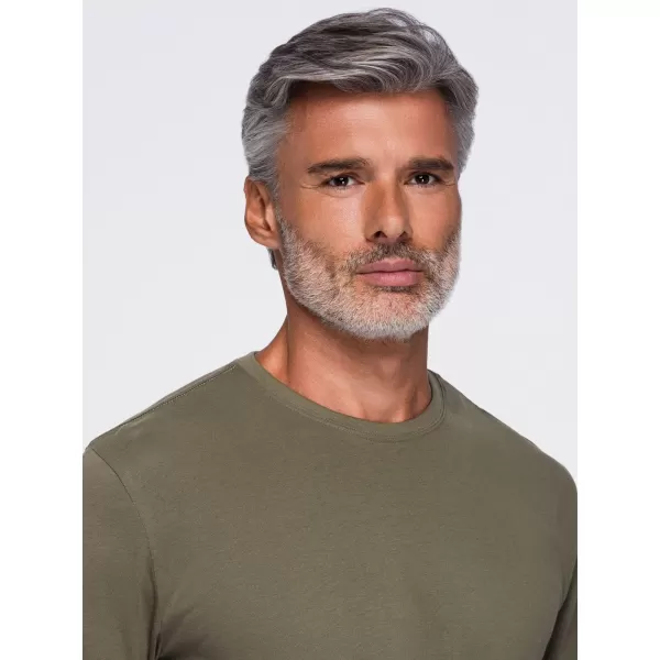  Tricou pentru bărbați OMBRE OM-LSBL-0142 MĂSLINE ÎNCHISE 