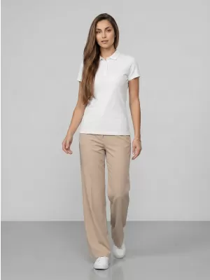 Tricou de damă cu guler 4F WMM00TPTSF0768 ALB