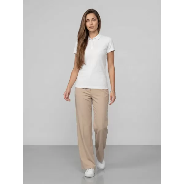  Tricou de damă cu guler 4F WMM00TPTSF0768 ALB 