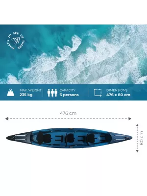 Caiac WATTSUP Torpedo 3 ALBASTRU ÎNCHIS