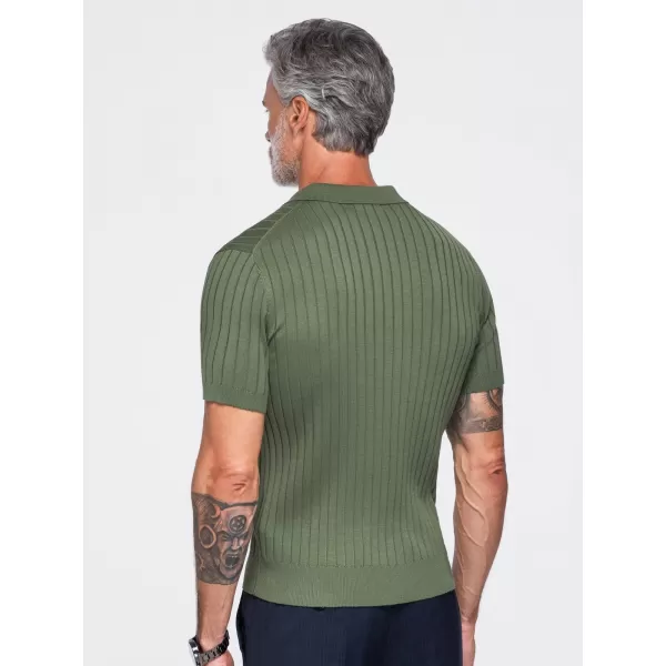  Tricou polo pentru bărbați OMBRE OM-POSS-0180 MĂSLINE 
