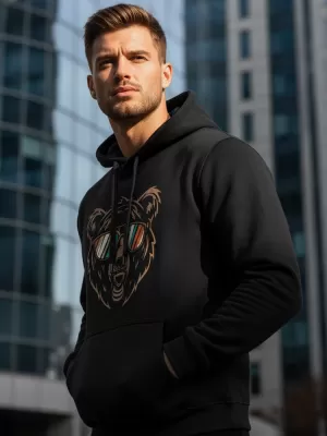 Hanorac pentru bărbați DSTREET NX0041B-BK NEGRU