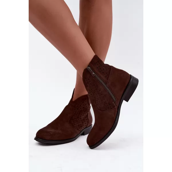  Botine de dama S.BARSKI HY62-8151 CIOCOLATĂ 