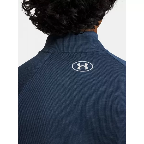  Tricou pentru bărbați UNDER ARMOUR UA TECH TEXTURED 1/2 ZIP 1382797-498 ALBASTRU 