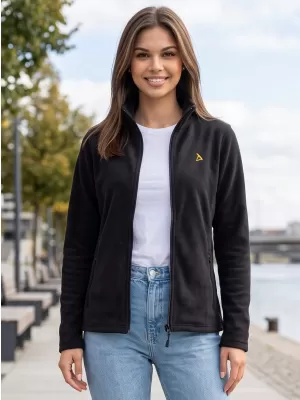 Hanorac de damă din fleece ALTISPORT ALW002852 NEGRU SI AURIU