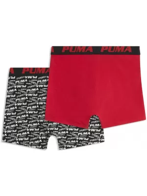 Boxeri pentru copii PUMA BOYS SCATTERED LOGO PRINT BOXERS 2P 94780303 ROȘU/NEGRU