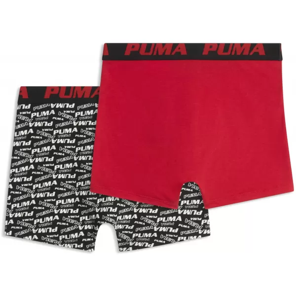  Boxeri pentru copii PUMA BOYS SCATTERED LOGO PRINT BOXERS 2P 94780303 ROȘU/NEGRU 