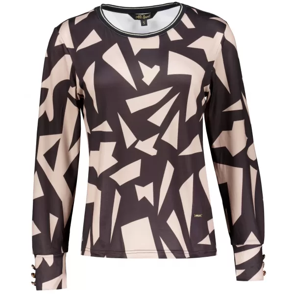  Tricou de damă ALTISPORT ILENA NEGRU/BEJ 