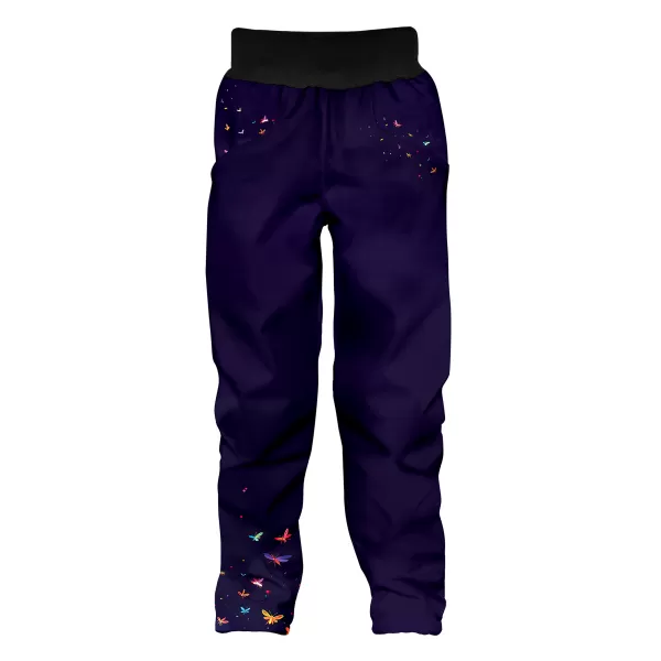  Pantaloni softshell pentru copii WAMU DUHOVÁ KOČKA VIOLET ÎNCHIS 