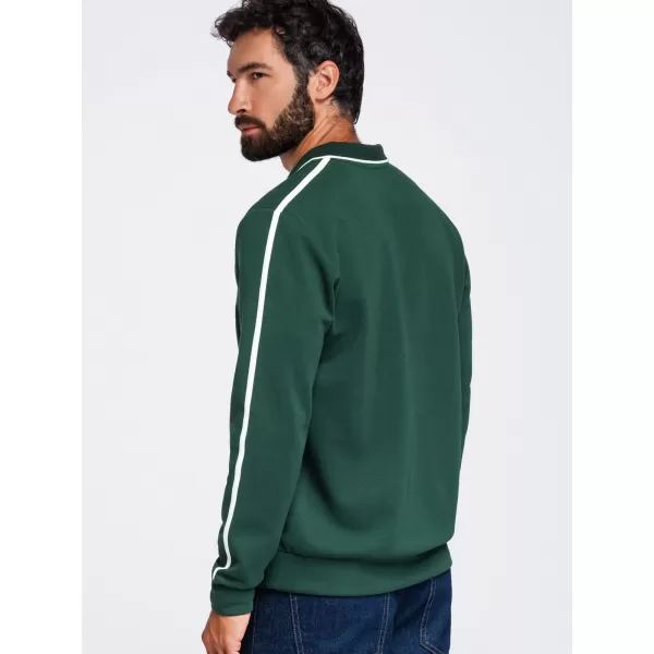  Hanorac pentru bărbați OMBRE OM-SSNZ-0268 VERDE ÎNCHIS 