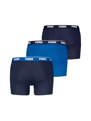 Boxeri pentru bărbați PUMA MEN BOXERS 3P 94713006 COMBINAȚIE ALBASTRĂ