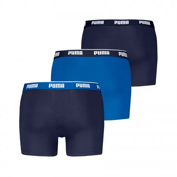  Boxeri pentru bărbați PUMA MEN BOXERS 3P 94713006 COMBINAȚIE ALBASTRĂ 