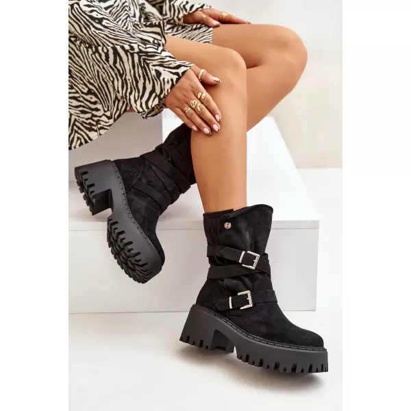  Botine de dama BOTO QH7825/DA185 NEGRU 