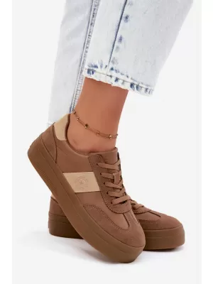 Adidași de damă BIG STAR SHOES UU274015 MARO/BEJ