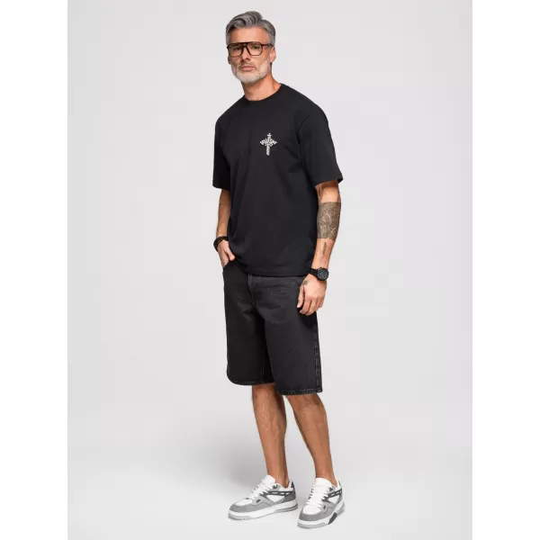  Tricou pentru bărbați OMBRE OM-TSCT-0276 NEGRU 
