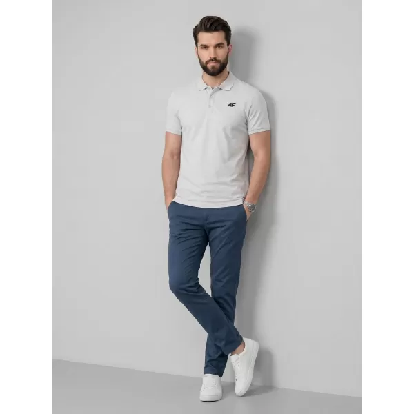  Tricou pentru bărbați cu guler 4F WMM00TPTSM0771 MELANGE GRI DESCHIS RECE 