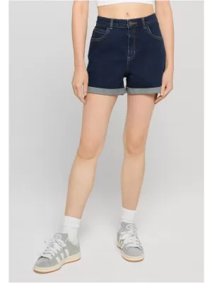Pantaloni scurți de damă URBAN CLASSICS TB8371 ALBASTRU ÎNCHIS SPĂLAT