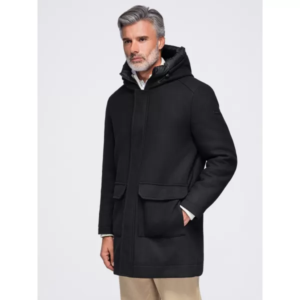  Parka pentru bărbați OMBRE OM-COWC-0161 NEGRU 