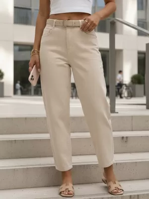 Pantaloni de dama DSTREET UY3089 ECRU