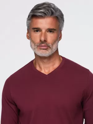 Tricou pentru bărbați OMBRE OM-LSBL-0143 BURGUNDIA