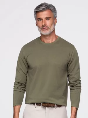 Tricou pentru bărbați OMBRE OM-LSBL-0142 MĂSLINE ÎNCHISE