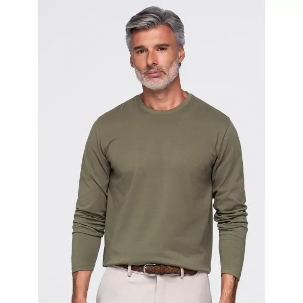  Tricou pentru bărbați OMBRE OM-LSBL-0142 MĂSLINE ÎNCHISE 
