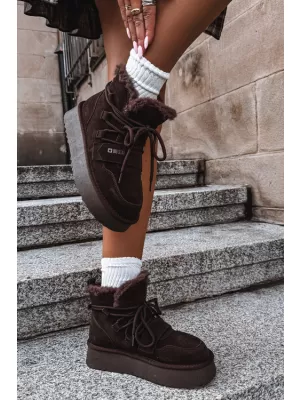 Oameni de zăpadă pentru femei BIG STAR SHOES UU274316 UMBRE MARO/BEJ