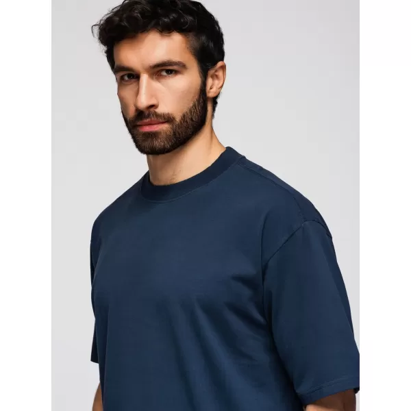  Tricou pentru bărbați OMBRE OM-TSBC-0291 ALB MURDAR/MĂSLINIU PAL/MARIN 