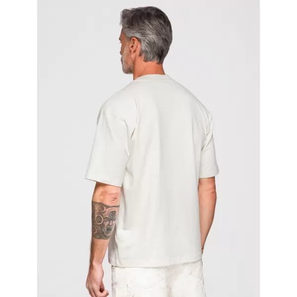  Tricou pentru bărbați OMBRE OM-TSCT-0277 APROAPE ALB 