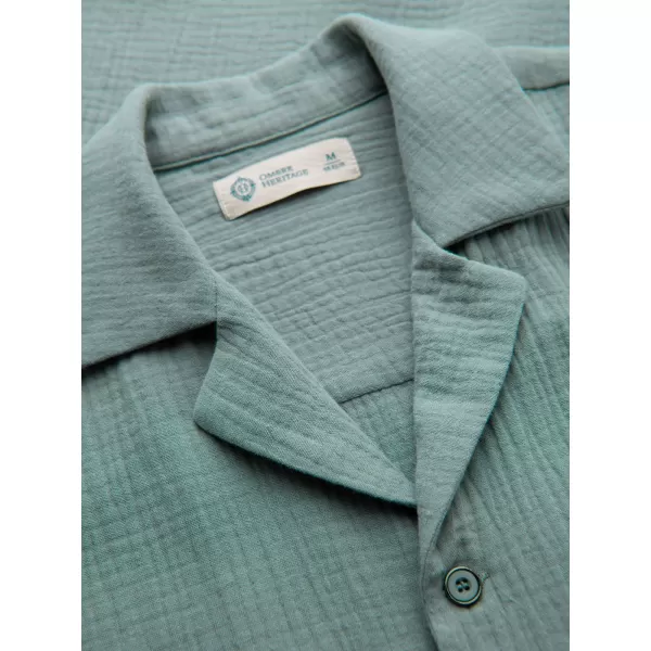  Cămașă pentru bărbați OMBRE OM-SHSS-0223 VERDE PASTEL 
