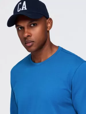 Tricou pentru bărbați OMBRE OM-LSBL-0142 ALBASTRU