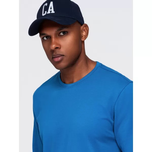  Tricou pentru bărbați OMBRE OM-LSBL-0142 ALBASTRU 