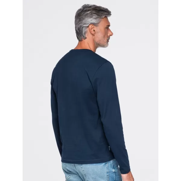  Tricou pentru bărbați OMBRE OM-LSBL-0142 ALBASTRU MARIN 